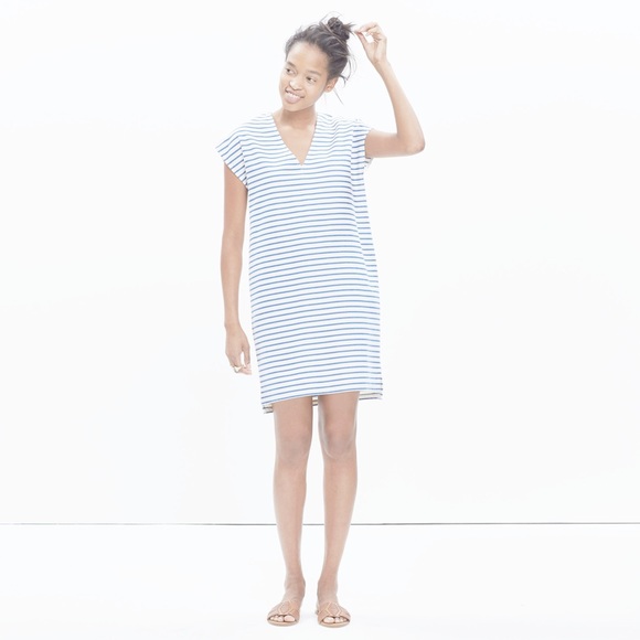 madewell blue and white striped dress